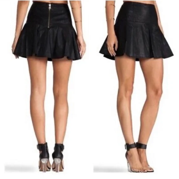 Free People Faux Leather Mini Skirt - Picture 1 of 5